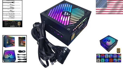 Compact 650W ATX Semi-Modular Gaming Power Supply with RGB Cooling Features - Picture 2 of 8