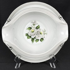 Porcelain Sauce Server / Gravy Boat with Attached Underplate White Rose 3939
