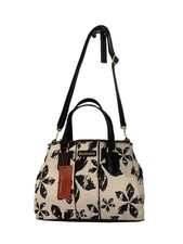 NWT ENZO ANGIOLI black white Floral Print Purse Handbag Zipper Closure 12 X10