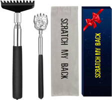 Oversized Back Scratcher Set, 2 Pack Portable Extendable Stainless Steel