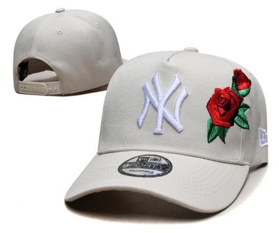 NEW YORK NY YANKEES MLB Embroidery Rose Men Casual Outdoor Baseball cap Beige