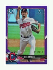2018 Bowman Draft - Chrome - Purple Refractor #BDC-34 Nick Sandlin #'d /250