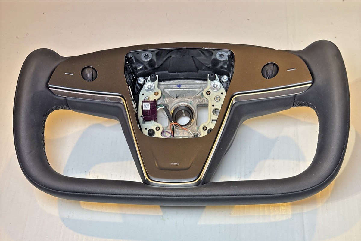 2021-2024 Tesla Model S X Yoke Type Steering Wheel Factory OEM 1965131-00-A