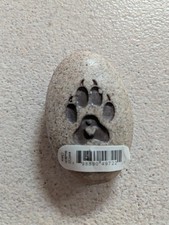 Engraved Pet Memorial Stone with Paw Print and Heart Sentiment Plaque