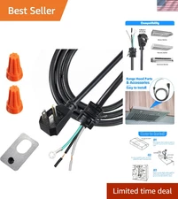 Versatile Range Hood Power Cord Kit - Easy Plug-In Conversion for Most Models