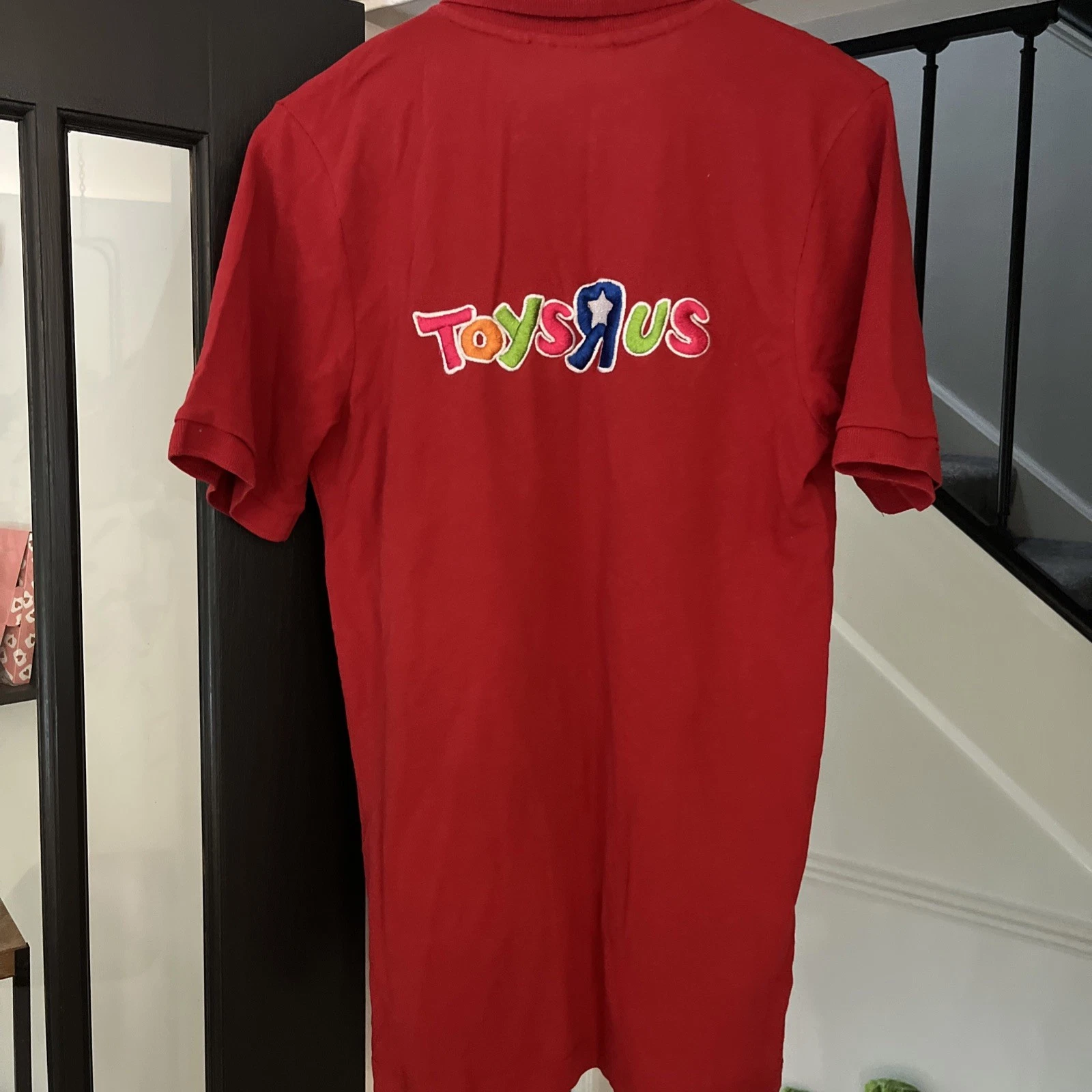Vintage Toys R Us Nostalgic Red Uniform Polo Shirt N Medium Retro Rare