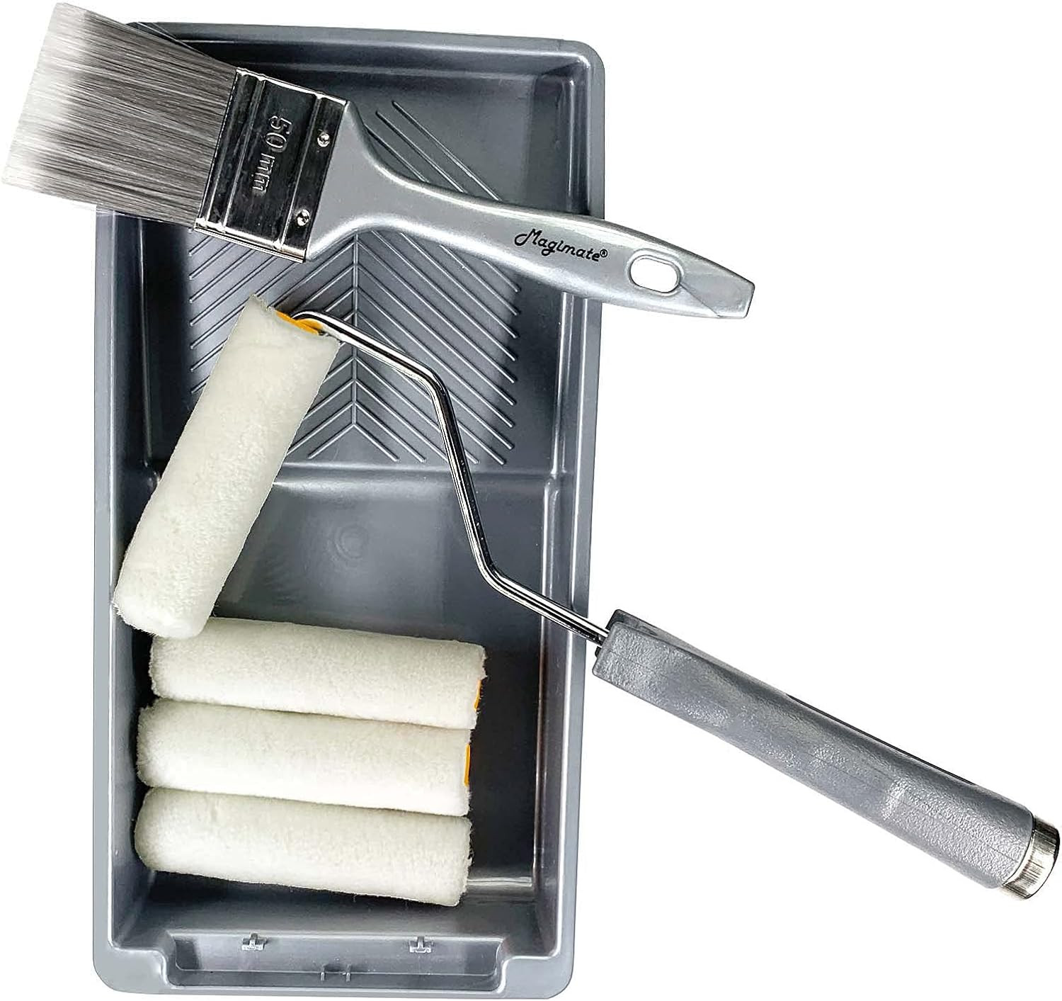 Small Paint Roller Set with Short Nap Roller Covers, 2 Inch Paint Brush and Mini