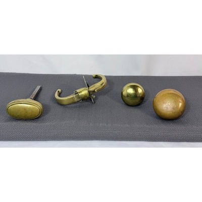 Vintage Antique Brass Doorknob Lot Oval Hardware Architectural Salvage Cabinet