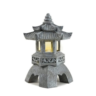 Zen Solar Pagoda Lantern Garden Statue, Indoor/Outdoor Zen Asian Decor for La...