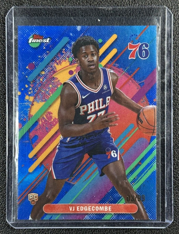 VJ EDGECOMBE 2025-26 TOPPS FINEST #203 ROOKIE RARE BLUE REFRACTOR RC 3/99 76ERS