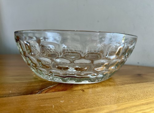 Vintage Federal Glass Yorktown Thumbprint Pattern Punch Bowl Serving Bowl - Afbeelding 10 van 12