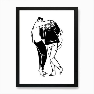 Paar tanzt Vektor Illustration gerahmtes Wandbild Poster Leinwanddruck Bild