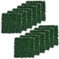 Outsunny 12PCs Grass Wall Panels, 20" x 20" Artificial Grass Wall Decor, Greener