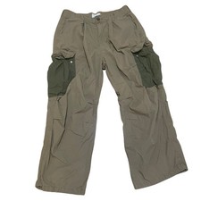 Anthropologie Cargo Pants Khaki Utility Pocket Elastic Waist Relaxed Women's 27