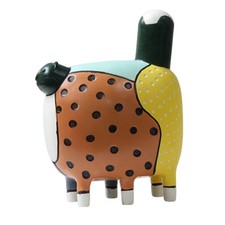 Bemalte Katzenfigur Punkte-Muster Dekorative Katzenfigur Stilisierte Form