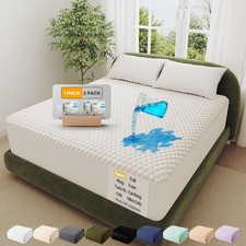 OhGeni 100 Waterproof Mattress Protector, Queen Size Mattress Pad, Fits 6"-20"