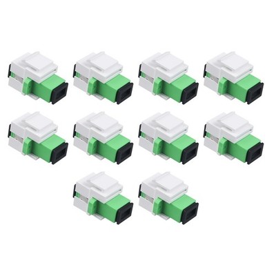10 PCS SC/APC Fiber Optic Coupler Keystone Jack Modular Patch Panel Wall Plate