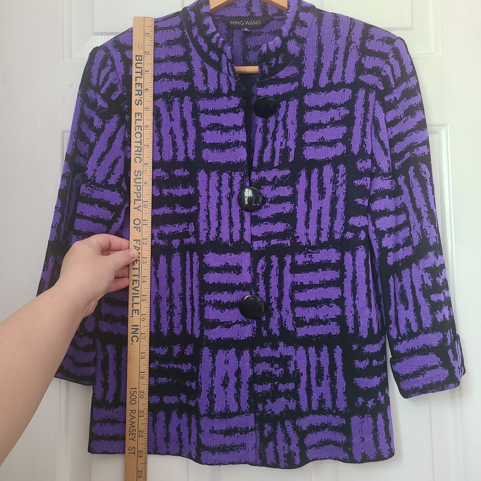Ming Wang Abstract Cardigan Statement Jacket Sz S… - image 12