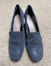Donald J Pliner Blue Leather Studded Block He...