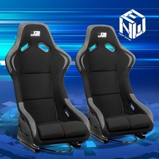 J2 Universal Blackgrey Fixed Position Bucket Racing Seat Wslidersside Mount