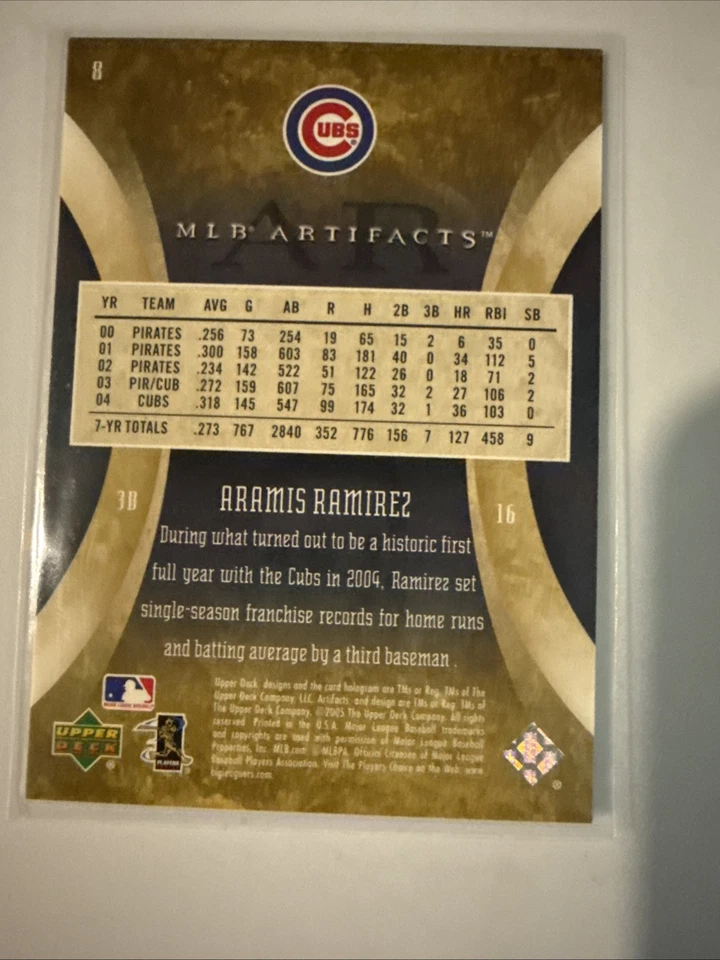2005 Upper Deck Artifacts Aramis Ramirez #8 Cubs - Image 2 of 3