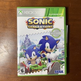 Microsoft Xbox 360 Black Console SONIC GENERATIONS INCLUDED 2 Controllers Cords