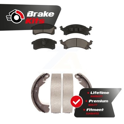 Front Rear Ceramic Brake Pads And Drum Shoe Kit For 1995-2003 Chevrolet Cavalier