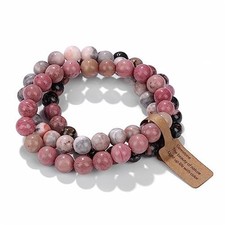 3 PCS Healing Crystal Bracelets for Women 8mm Natural Stone Beaded Stretch Br...