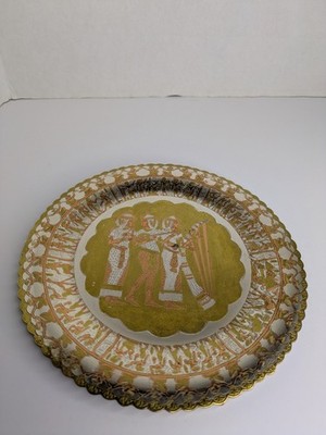 Egyptian Copper/Brass Etched Wall Plate/Plaque of Ancient Royal Musicians