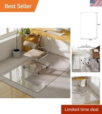 54"x32" Tempered Glass Chair Mat  Office Chair Mat for Carpet  Heavy Duty Of...