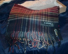 *NEW* C A Shmink - V Fraas - Long Plaid Scarf Germany Acrylic