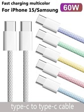 USB C to Type C Cable 60W PD Fast Charging iPhone 15 16 17 18 Android Samsung