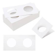 2x2 Coin Flips, 250pcs 29mm Cardboard Coin Holder Paper Coin Holders, White