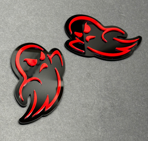 Halloween Ghost Car Emblem Badge, Custom Acrylic Car Fender/Trunk Decoration 2PC - Picture 4 of 4