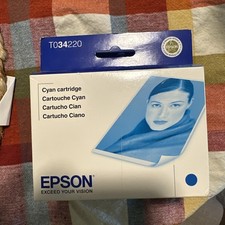 Lot Of 3 GENUINE Epson 34 T0342 Cyan Ink Cartridge Stylus Photo 2200- EXPIRED