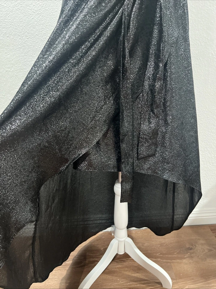 Vestido Express Negro Brillo Hi Lo Abrigo Talla L Fiesta Gótico Núcleo Discoteca Foto 4 de 4