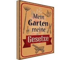 Holzschild 40X30 Cm Mein Garten Meine Gesetze Geschenk Deko Geschenk Holz Schild