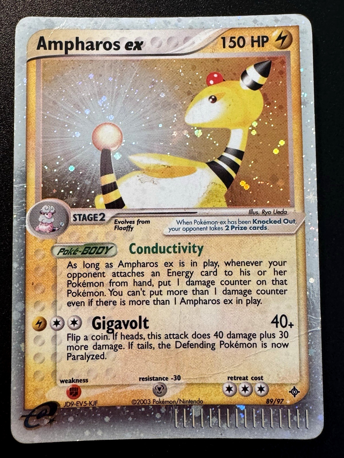 Ampharos ex 89/97 EX Dragon Pokemon Card Holo Foil Rare HP