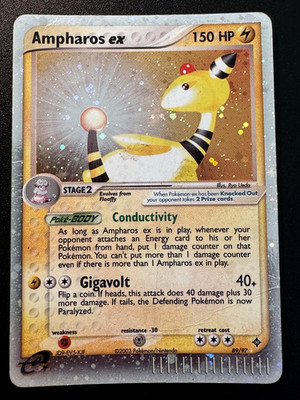 Ampharos ex 89/97 EX Dragon Pokemon Card Holo Foil Rare HP