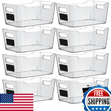 Clear Plastic Storage Bins with Labels, Pantry Organizers and Storage Containers