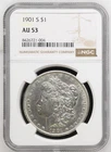 1901-S Morgan Silver Dollar, NGC  AU53, Nice & Scarce
