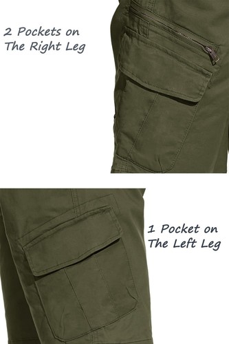 Men's 9.5'' Cargo Short 7 Pockets Hiking Cotton Elastic Waist Causal Work Shorts - Picture 54 of 63
