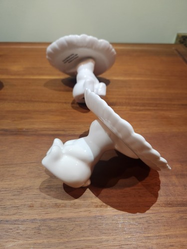 New Set of 4 Pedestal white Ceramic Bunny Cupcake Raiser Stand Easter Spring - Picture 3 of 7