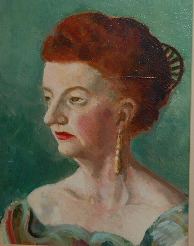 1950's oil painting by Celia A'Beckett Boyd Sklovsky "Portrait of a Woman". - Picture 2 of 5
