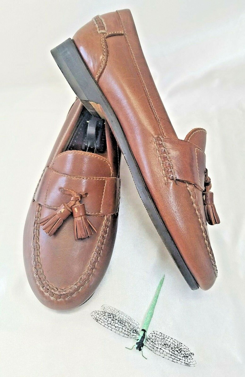 Johnston and Murphy Shoes Mens Slip on Tassel Brown Leather  display picture 1