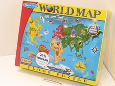 MELISSA  DOUG WORLD MAP FLOOR PUZZLE 33 JUMBO PIECES NEW SEALED FREE SHIP