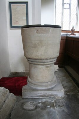 Foto 6x4 St. Peter & St. Paul's Schrift Barkestone-le-Vale einfache normannische Wanne f c2008