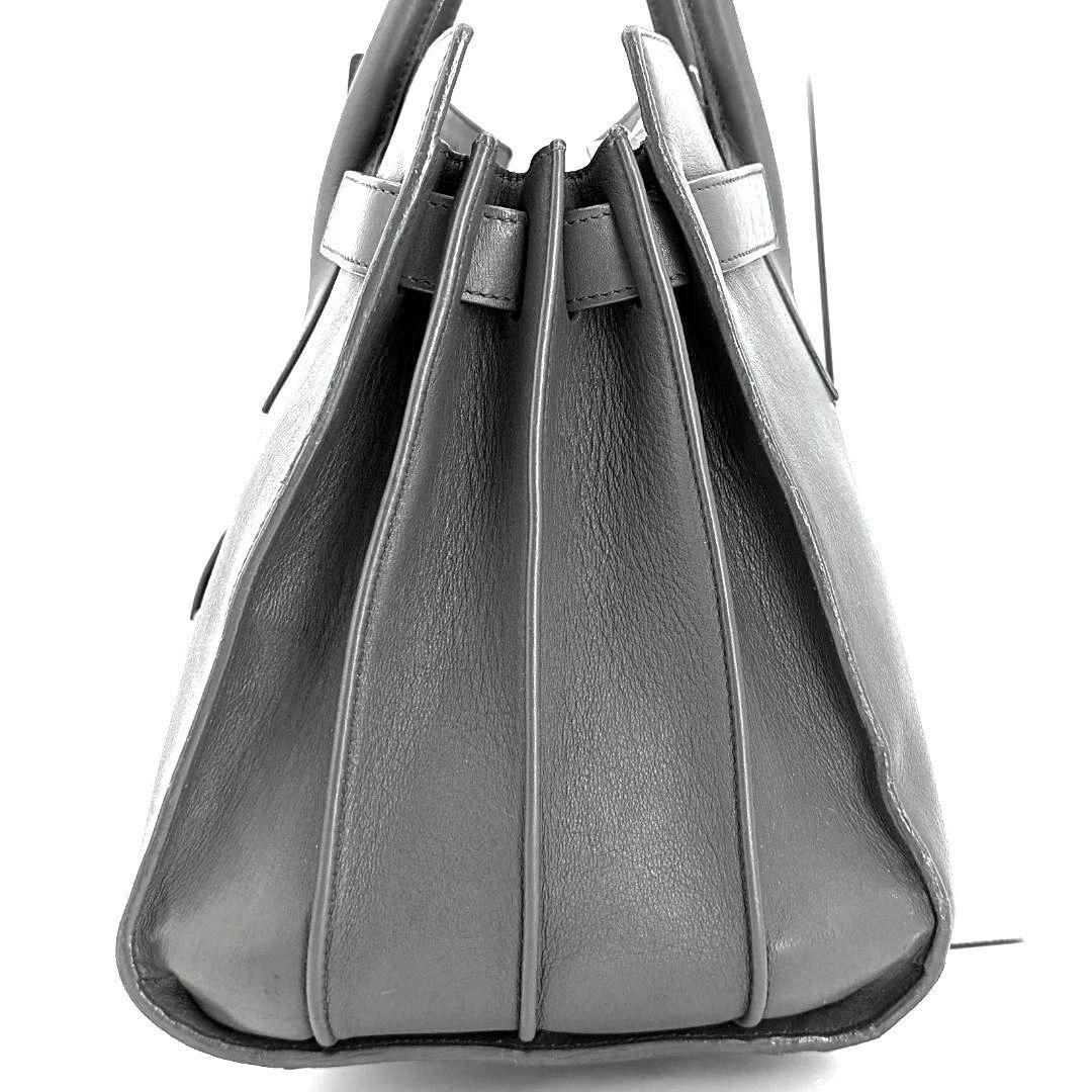 Borsa a mano SAINT LAURENT Sac de Jour2Way tracolla pelle piccola grigio scuro