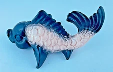 Kay Finch California Vintage Koi Fish Pottery Pink and Black HTF