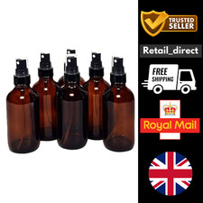 6 x 120ml Amber Spray Bottles – Refillable Glass Bottles for Oils & Aromatherapy